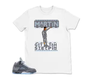 Men's Cotton Fabric Round Neck Short-Sleeve Basic Casual Printed T-Shirt - 5 Wolf Grey, 2 Ice Blue, Light Graphite, White Icy Styles - Matches Martin, Jordan 5 Wolf Grey Sneakers (Hoodie, Sweatshirt Options)