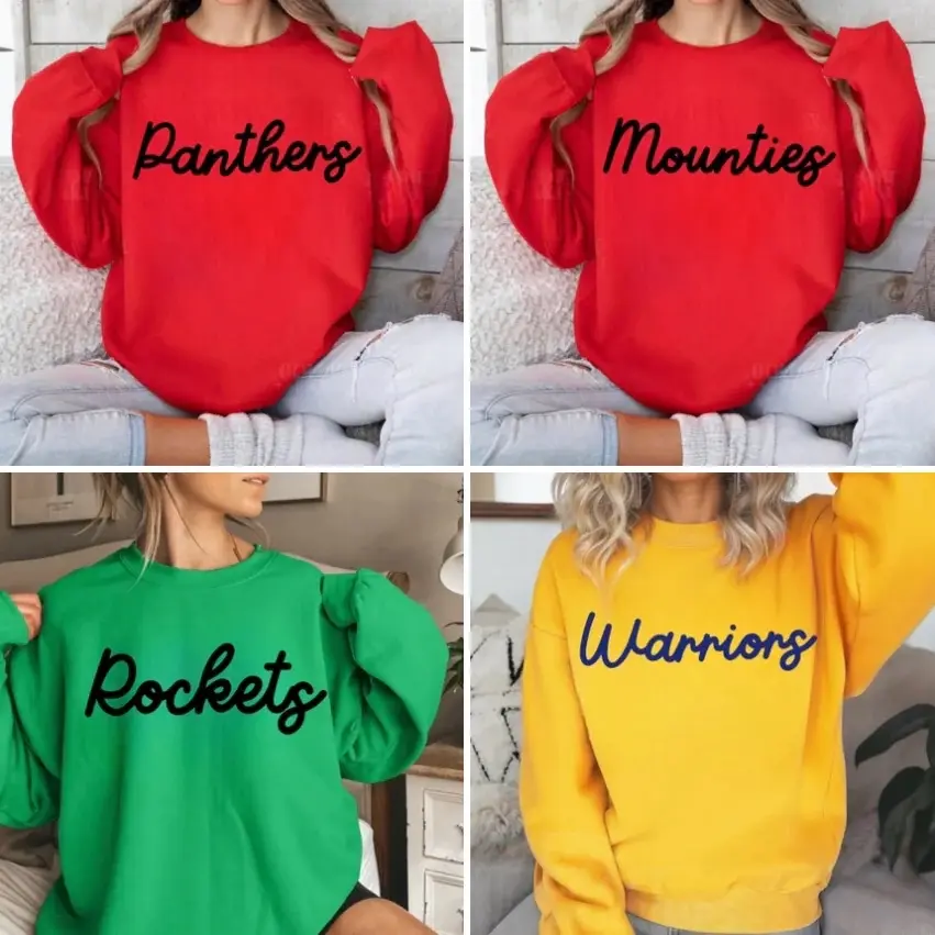 School Spirit-Puff Vinyl Crewneck Sweatshirt