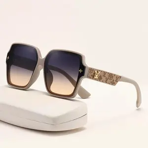 Fashion Square Frame Sunglasses for Women Luxury UV Protection Large Frame All-Match