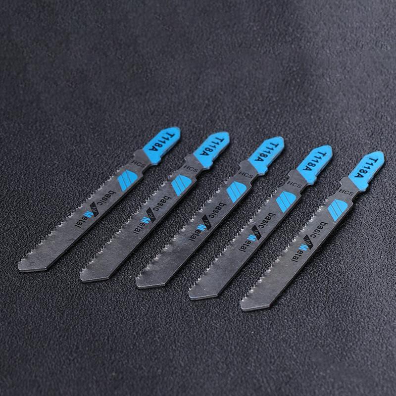 60 Pcs T-Shank Jigsaw Blades Set | Combination Saw Blade Kit for Wood Plastic Metal Cutting | Heavy Duty Multi-Material Scroll Saw Blades with Storage Case