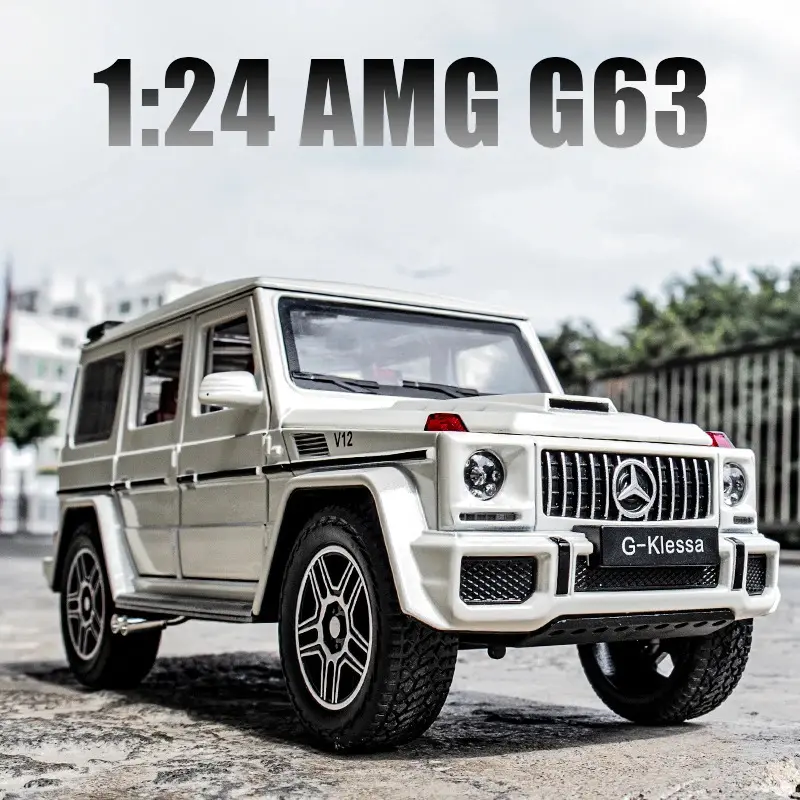 1:24 Scale AMG G63 Alloy Die-Cast Car Model, Off-Road Vehicle Toy with Simulation Sound and Light, Children's Birthday/Christmas Gift for Collectibles