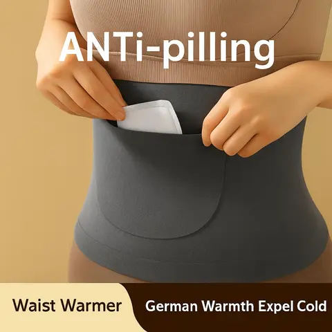 Women's Soft Skin-Friendly Waist Warmer Support Belt - Adults' Regular Type, Snug Fit, Cold Protection, Hidden Heat Pack Pocket, Menstrual & Back Pain Relief, Thermal Underwear for Office Work, Heat Therapy, Outdoors