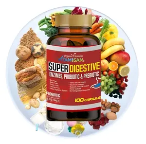 Digestive Enzymes Prebiotic & Probiotics Gas, Constipation & Bloating Relief 100 Healthcare Vitamin Dietary Bathroom Fitness