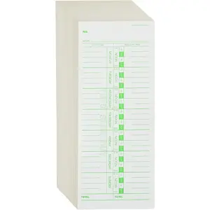 500 count Time Cards for Employees Weekly, 1 Sided Time Sheets, 3-1/2" x 9", Green