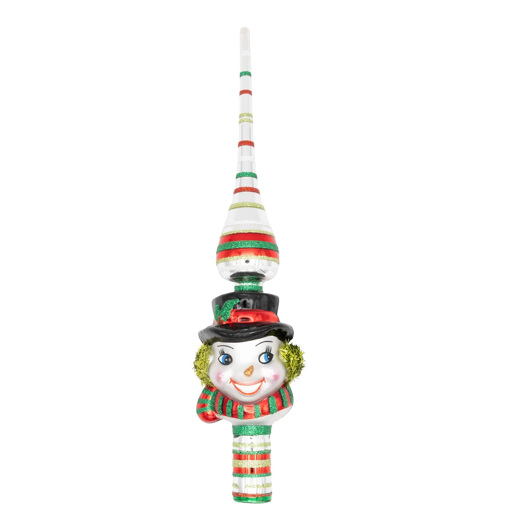 HOLIDAY SPLENDOR 11.5" Snowman Finial Topper, Christmas Tree Ornaments for Holiday Decorating