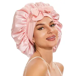 Solid Color Lace Up Front Double Layer Headband, Pleated Design Solid Matching Wide Band Hair Bonnet, Sleeping Bonnet for Spring Summer Women, Hair Cap