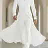 INCERUN Men's Casual Simple Solid Color Stand Collar Pleated Hem Long Sleeve Suit Jacket, Perfect for Daily Wear, Stylish and Comfortable