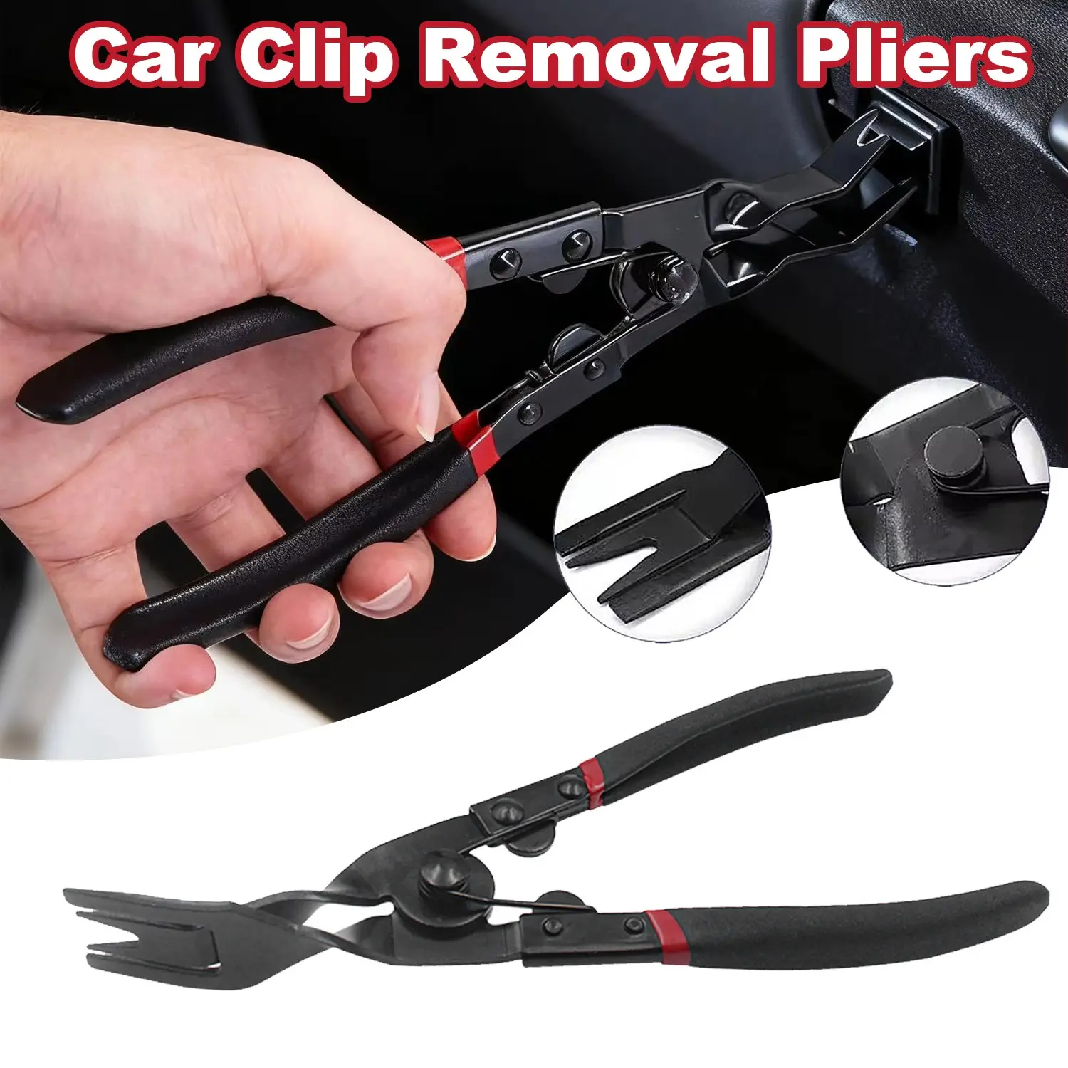 Car Clip Removal Plier Tool, Door Panel Trim Fastener Remover with Comfort Grip Handle, Auto Interior Molding Removal Tool, Rivet Remover for Door Panels, Dashboards & Vehicle DIY Repair, Automotive Repair Tools