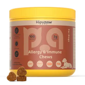 Hipypaw Allergy & Immune Bites, Soft Chews Treats for Dogs’ Gut & Immune Health