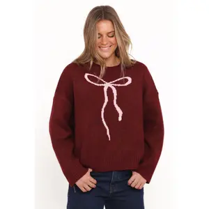 Kaori Bow Sweater - Burgundy