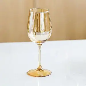 1pc European Style Elegant High Foot Wine Glass, Transparent and Champagne Color, Creative Boxed Wine Glass for Home Use, Party Wine Glasses