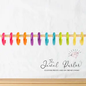 Candy Acrylic Glass Hoop Earrings