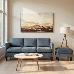 L-Shaped Sofa with Padded Corduroy Modern Luxury Appearance Ideal for Living Rooms Apartments Easy Assembly Maintenance