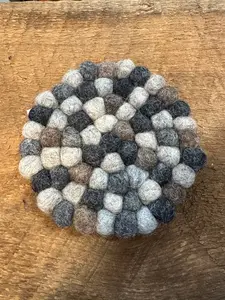 Wool Felt Coasters - Gray