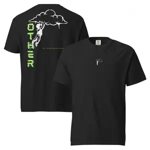 Cloud Hanger Streetwear Graphic Tee - Heavyweight Garment Dye, Digital-Glitch Aesthetic, Oversized Fit, 100% Ring-Spun Cotton, Relaxed Fit, Garment-Dyed, Pre-Shrunk Fabric
