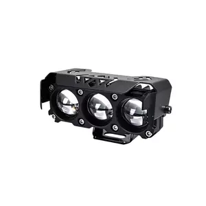 Motorcycle LED Lens Spotlights Auxiliary Fog Light High Power Dual Color Headlight Driving Lamp for Motorcycle ATV SUV Motorcycle Headlights