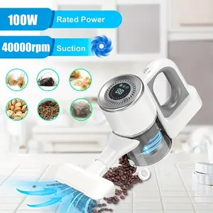 hime  appliances strong vacuum suction Handheld High-Power Cordless Vacuum Cleaner with Mop LED Display 15KPa 1.5KG Lightweight Body Vacuum & Mop All-in-One Home Office Aspiradora Moderna Carpet Suction Mode Pet Hair Remover Bagless 40000rpm Strong Suctio