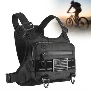 Chest Bag for Men Water Resistant Running Vest Tactical Pack with Adjustable Straps & Reflective Material for Sports Outdoor Use