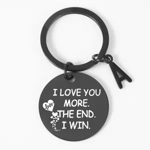 Stainless Steel Keychain Engraved with: I Love You More, , Romantic Valentine's Day Gift for Boyfriend, Husband, Perfect for Birthday, Christmas, New Year, Anniversary for Wife, Girlfriend, Perfect Romantic Gift