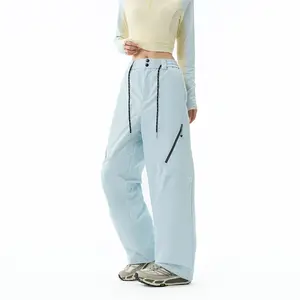 Fashionable New Women's Waterproof PantsInsulated Cold Weather Hiking Winter Snow Ski Softshell Outdoor Pants Zipper Pockets,  Windproof and Wrinkle-Proof, ankle-length and warm design, Climbing Thermal Lined Jogger Trousers Pants Men, Trendy Winter Wear