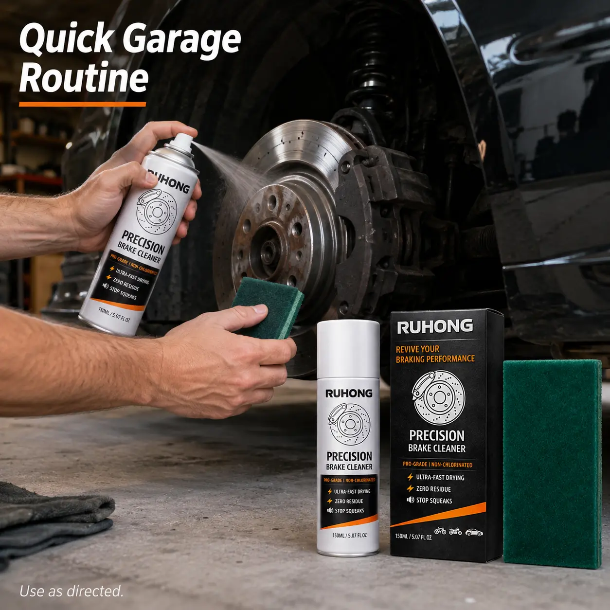 Automotive Rust Remover Spray Non Acid Fast Acting Iron Converter and Metal Cleaner Wheel Metal Primer Stain Remove Tough Dirt Brake Dust Iron Removal Eliminate Abnormal Brake Noise Multi-Purpose Anti-Rust Lubricating Spray for All Car Paints