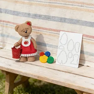 A bear sewing patch template recommended by a professional tailor, including 4 tracing tools, suitable for sewing ring patterns. Bear fabric template made of high-quality PETG material