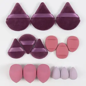 Multi-effect 15-piece Set Multi-color Makeup Sponge for Blending Foundation Loose Powder Flawless Base Concealer Blush Eyeshadow Dual-use Wet Dry Suitable All Skin Types