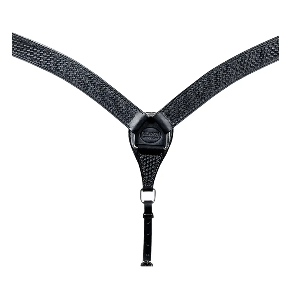 HILASON Western Horse Headstall Breast Collar Set Genuine American Leather Basket Weave Black | For Horses