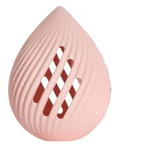 Silicone Makeup Egg Storage Box, Dustproof Breathable Powder Puff Holder, Portable Travel Organizer, Creative Water Drop Shape Cover