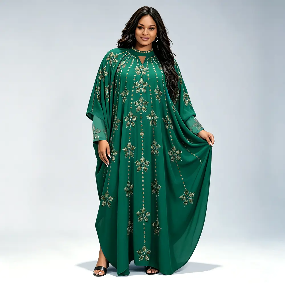 Women’s Plus Size 2-Piece Loose-Fit Muslim Abaya Set - Solid Color, Long Sleeve Shirt, Polyester Fits, African Fashion, Formal Wedding Guest Evening Event Outfits, Solid Color Abaya, Loose Abayas, Full-Length, Chic Modest, Below Ankles, All Seasons, Afric