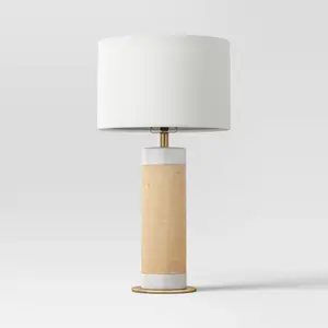 Ceramic Table Lamp with Natural Wrap White - Threshold
