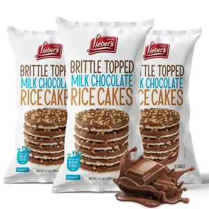 LIEBERS Thin Chocolate Rice Cakes, Kosher Certified Dairy and Dairy Free Options, Gluten Free Snack Pack Of 3 (Brittle Topped Milk Chocolate)