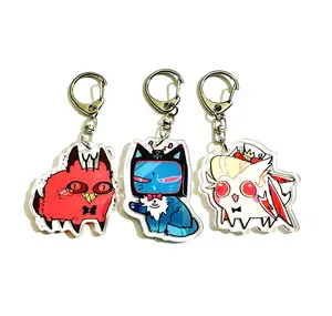 Hazbin Hotel cursed cats Keychain - Vox, Lucifer, Alastor
