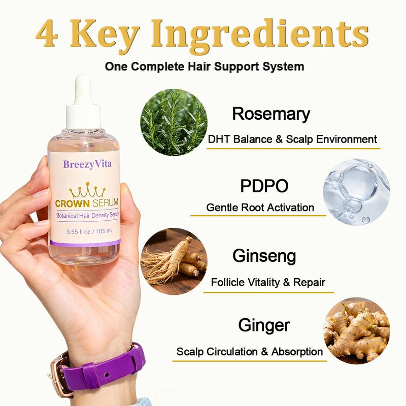【Buy 1 Get 1 Free】Crown Serum Hair Regrowth Serum for Hair Loss & Thinning – Less Shedding, Fuller Hair, Fast Absorbing, No Grease Ginseng Haircare