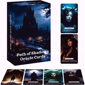13x8cm,Path of Shadows Oracle Cards Set, 55 Tarot Cards for Daily Reading & Spiritual Guidance, Unlock Your Inner World with Powerful Mystical Design Card Games, Tarot Card Decks