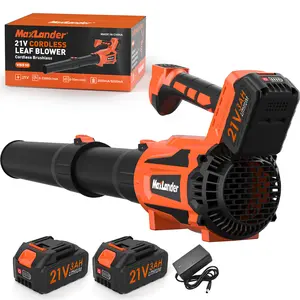 MAXLANDER Leaf Blower Cordless, Electric Cordless Leaf Blower with 2pcs 3.0Ah Batteries and 1 Charger, 600CFM & 200MPH, and 5 Speed Mode, for Patio Cleaning, Lawn Care, Blowing Fallen Leaves and Dust