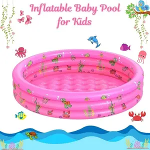 Inflatable Baby Pool for Kids – Round Kiddie Swimming Pool, Portable Toddler Paddling Pool for Indoor Outdoor Backyard Water Play, Summer Pool for Boys & Girls