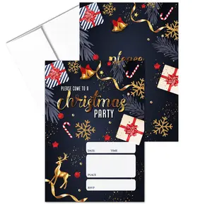 Stonehouse Collection Christmas Party Fill in the Blank Invitations, 5 x 7 inches, 25 Pack with Envelopes