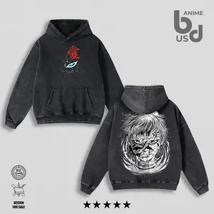 Gaara of the Desert - Naruto merch Hoodie Wash – Double Printed Cool Style, Oversize Unisex Cotton, Retro 90s Graphic Tee, Streetwear, Menswear, Gift For Anime Fan