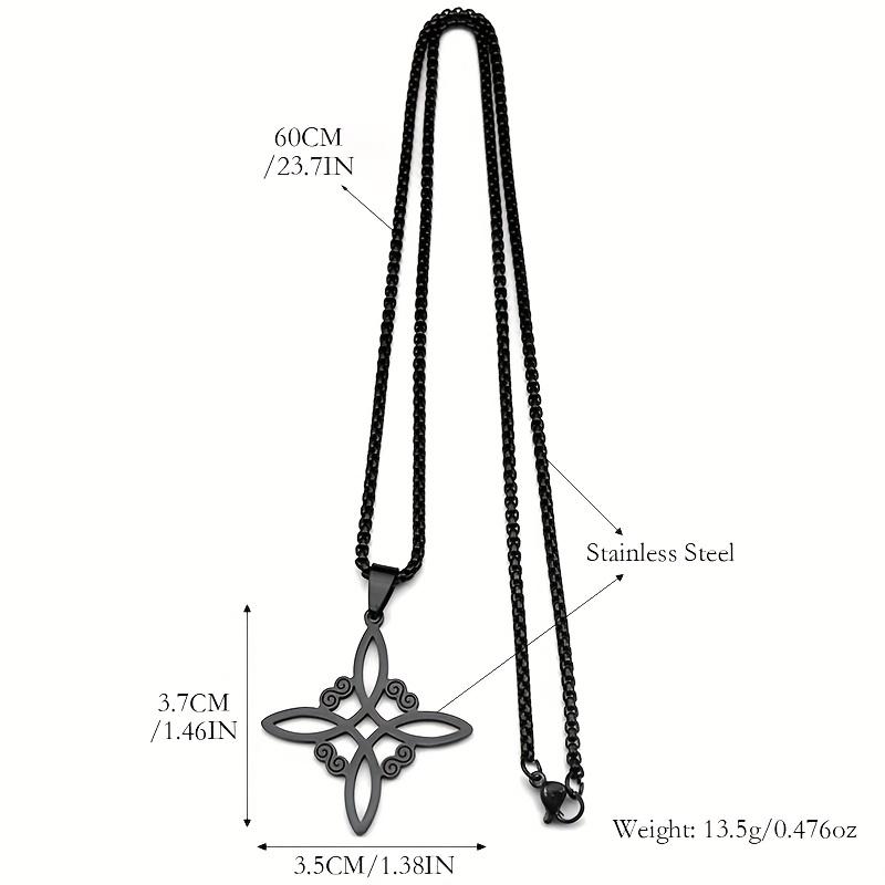 Witch Knot Celtic Pendant Necklace, 925 Sterling Silver Charm, Gothic Wiccan Pagan Protection Amulet, Vintage Blackened Silver Witchcraft Talisman, Hypoallergenic Jewelry for Women Men, Non-Silver Chain Included, Spiritual Ward Against Negativity