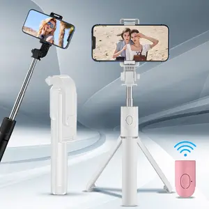 Foldable Tripod Selfie Stick with Bluetooth-compatible Remote, Compact Portable Handheld Stand, Vlog Essential Gadget, All-In-One Design, Selfie Accessories