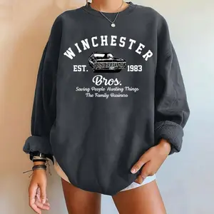 Supernatural Winchester Brothers, Winchester Bros Est 1983 Sweatshirt, Dean and Sam Sweater - Team Edward Cullen - Unisex Heavy Blend - Crewneck Sweatshirt - Robert Pattinson Cotton T Shirt Hoodie Classic fabric
