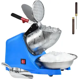 Electric Shaved Ice Machine,with Ice Pick and Scoop,3  of Electric Snow Cone Machine(300W 2200r/min),Splash Proof Ice Shaver Machine,Ice  Machine for Home Commercial Use (Blue)