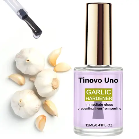 Garlic Nail Hardener, 1 Count Non-alcoholic Clear Nail Strengthener Nail Care Liquid with Vitamin E for Thin, Weak Nails, Prevents Cracking & Splitting, Nail Care Solution, Nail Products