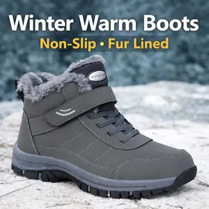 Snow Boots for Women - Waterproof Winter Hiking Bootswith Warm Fur Lining, Anti-Slip Sole, Insulated Outdoor Cold Weather Booties anti-slip thick sole high-quality boot outdoor Burgundy / Black / Gray durable youngster non-slip Footwear