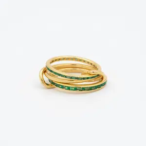 Emerald Orbit Stack Ring