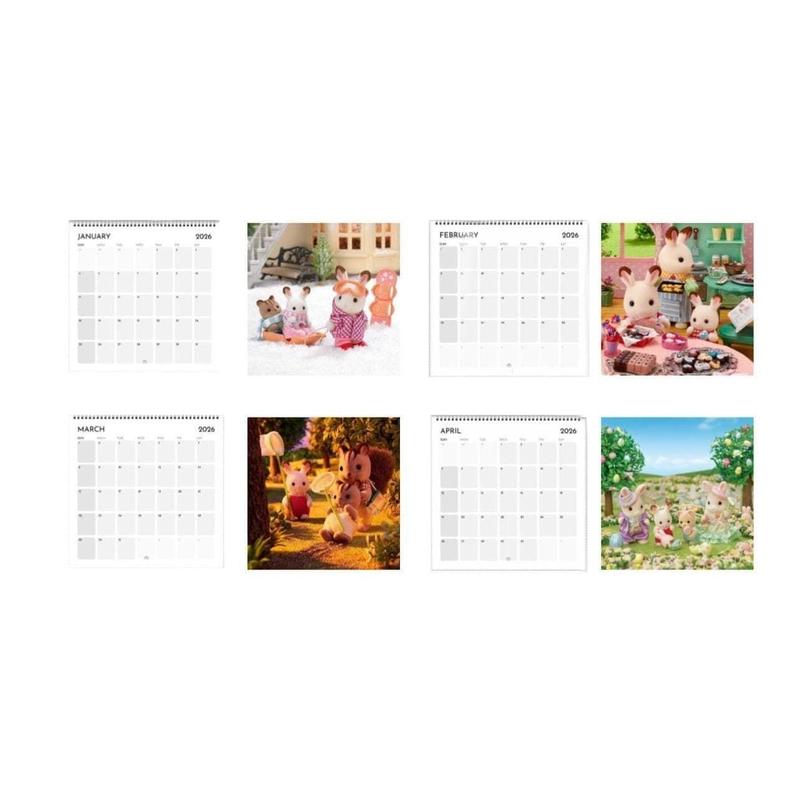 Calico Critters 2026 Calendar | 2026 Calendar | Calico Critters Keychain | Cute Wall Art | Sylvanian Families | Cute Gifts | Trinkets