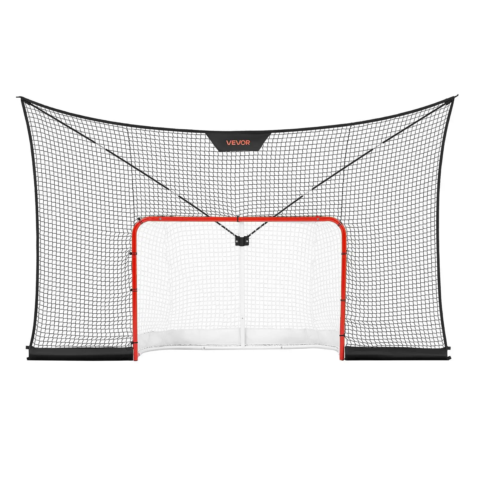 VEVOR Hockey Goal Goal and Backstop Net Set, 12x7 ft Durable Hockey Net with Extended Coverage, Lightweight Portable Complete Training Accessory Set, Easy Assembly, for Youth and Adults#SohoChic