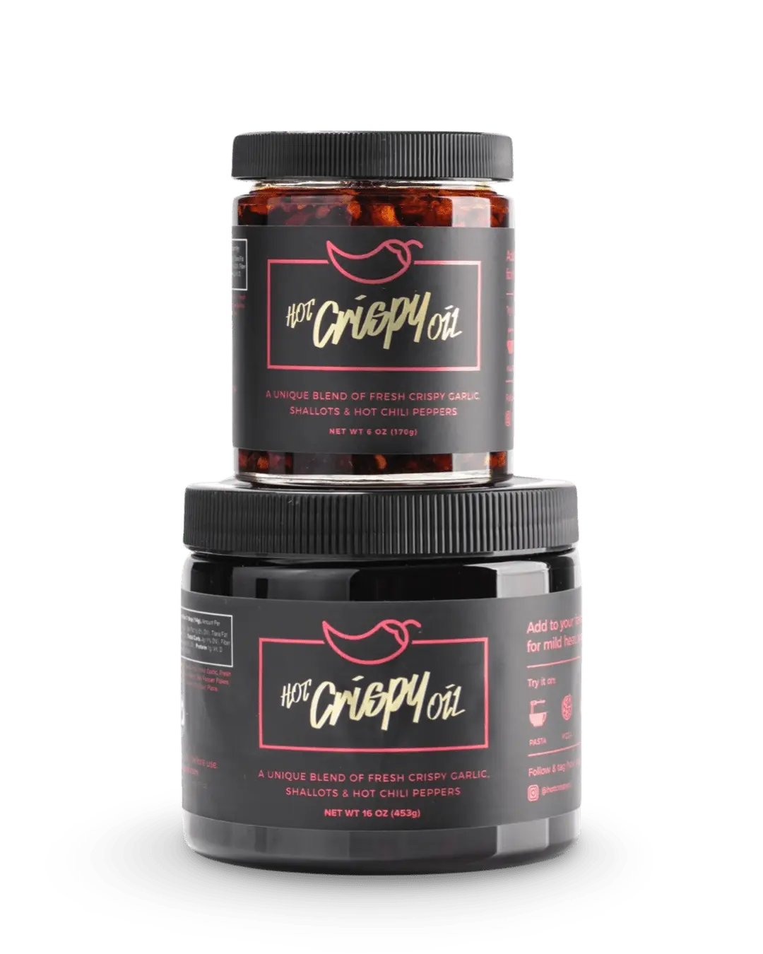 Crunchy Garlic Chili Oil - Spicy Vegan Blend with Olive Oil, Fresh Fried Garlic, Shallots, Pepper, Ginger, Mild Heat, Made in USA, 6 fl oz Jar for Eggs, Single Unit