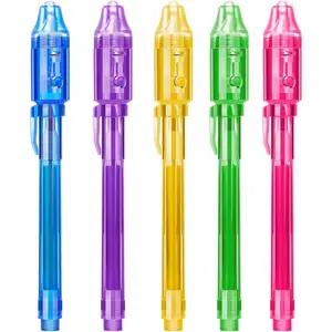 5 PCS Invisible Spy Ink Pen With UV Pen Light, Party Favors for Kids 8-12, Stocking Stuffers for Christmas Halloween Thanksgiving, Goodie Bag for Boys Girls
